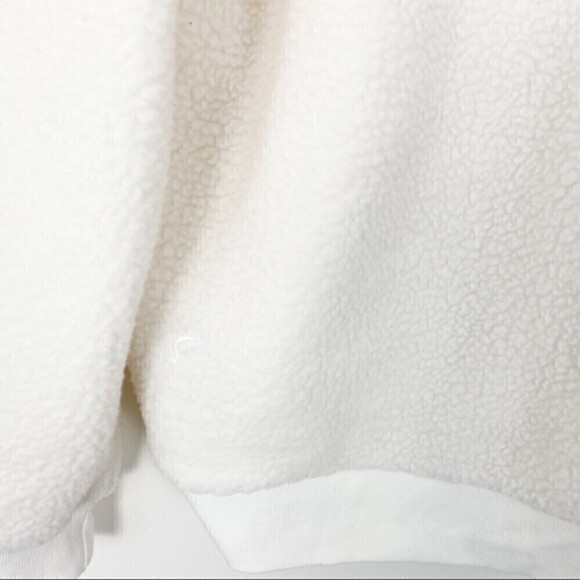 ZYIA ACTIVE Ivory Flying V Sherpa Shearling Full Zip Bomber Jacket gorpcore XL - Picture 7 of 10